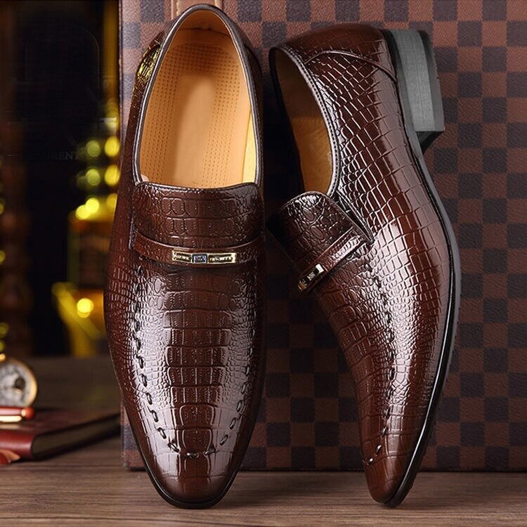 45 Crocodile PU Leather Shoes